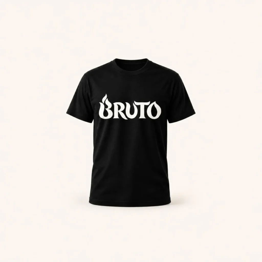 Camisa preta com logo Bruto branco no peito